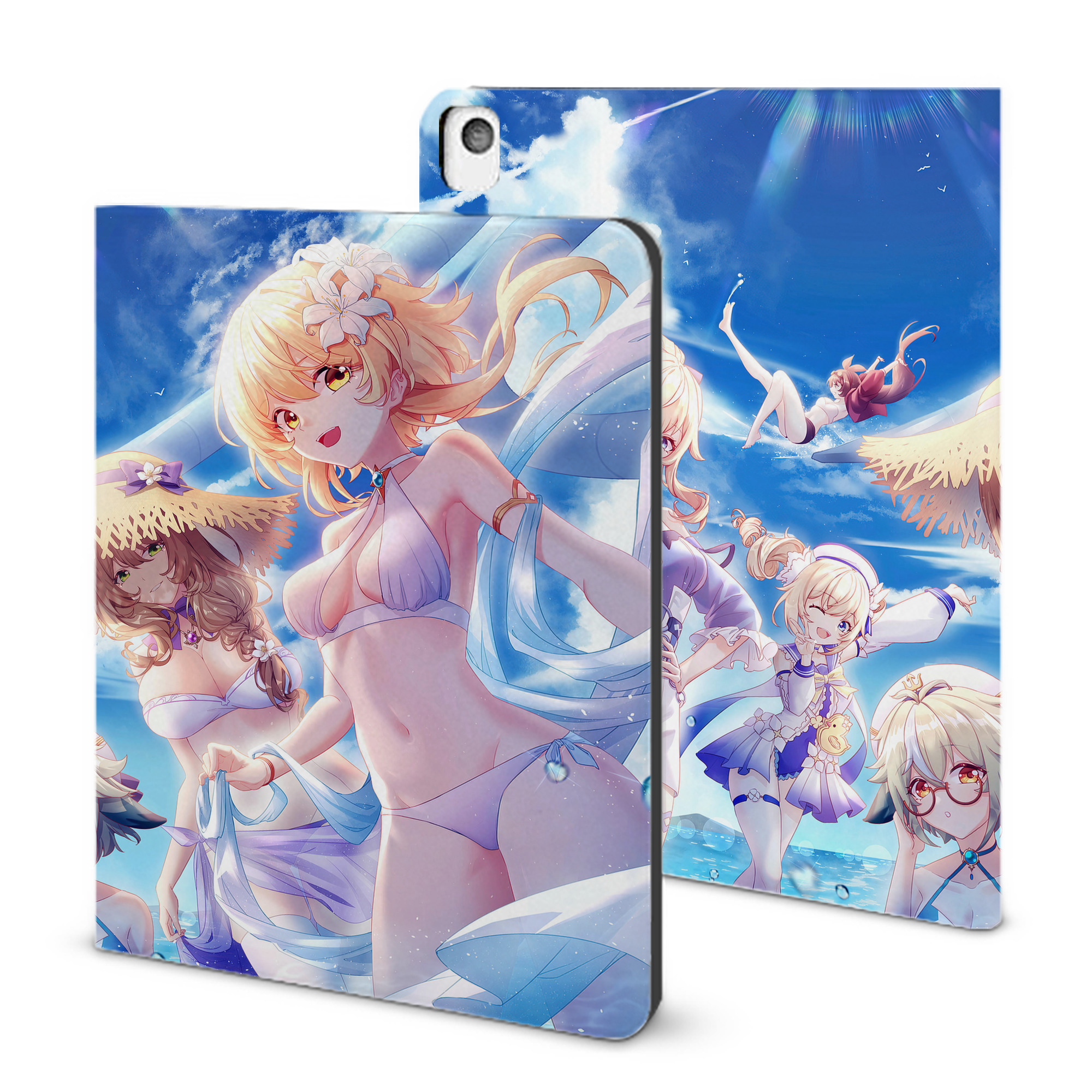 げんし神 genshin IPadケース ペンホルダー付き ブックスタイルデザイン